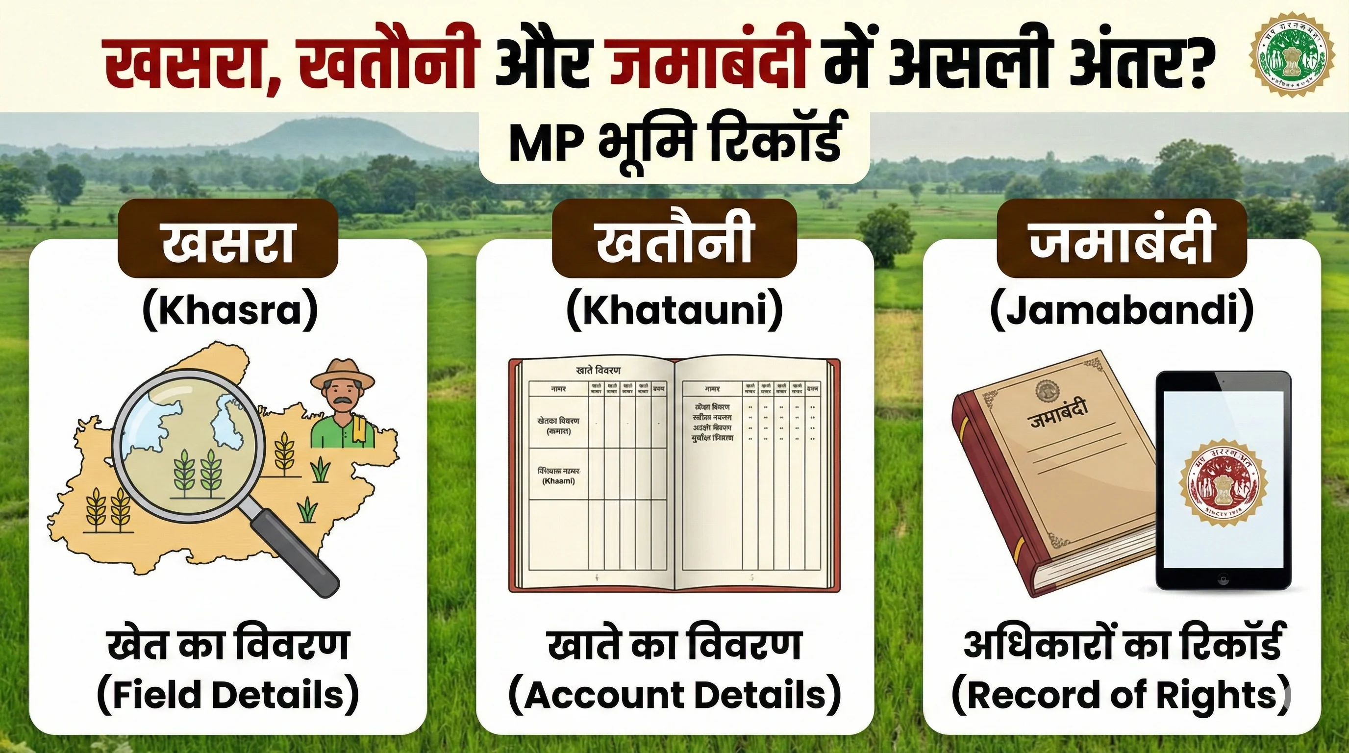 खसरा, खतौनी और जमाबंदी में असली अंतर